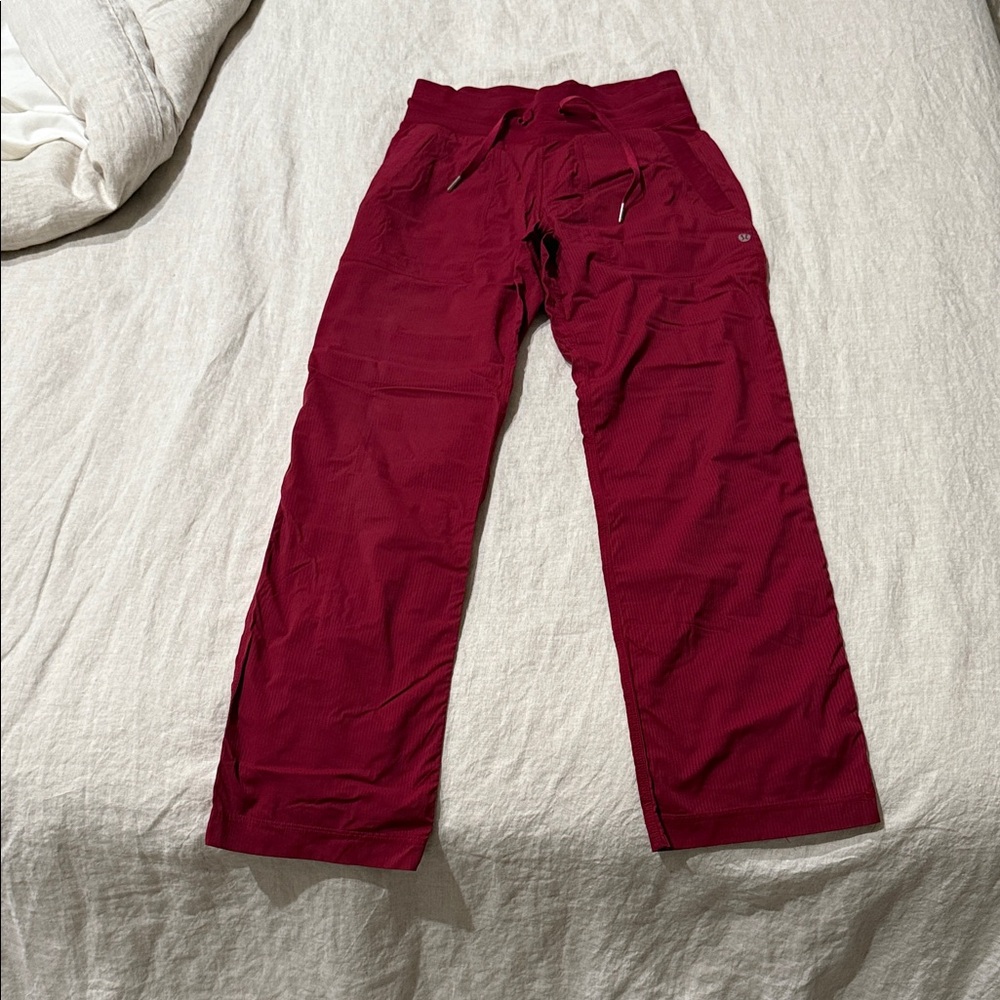 Lululemon Red Drawstring Pants straight leg